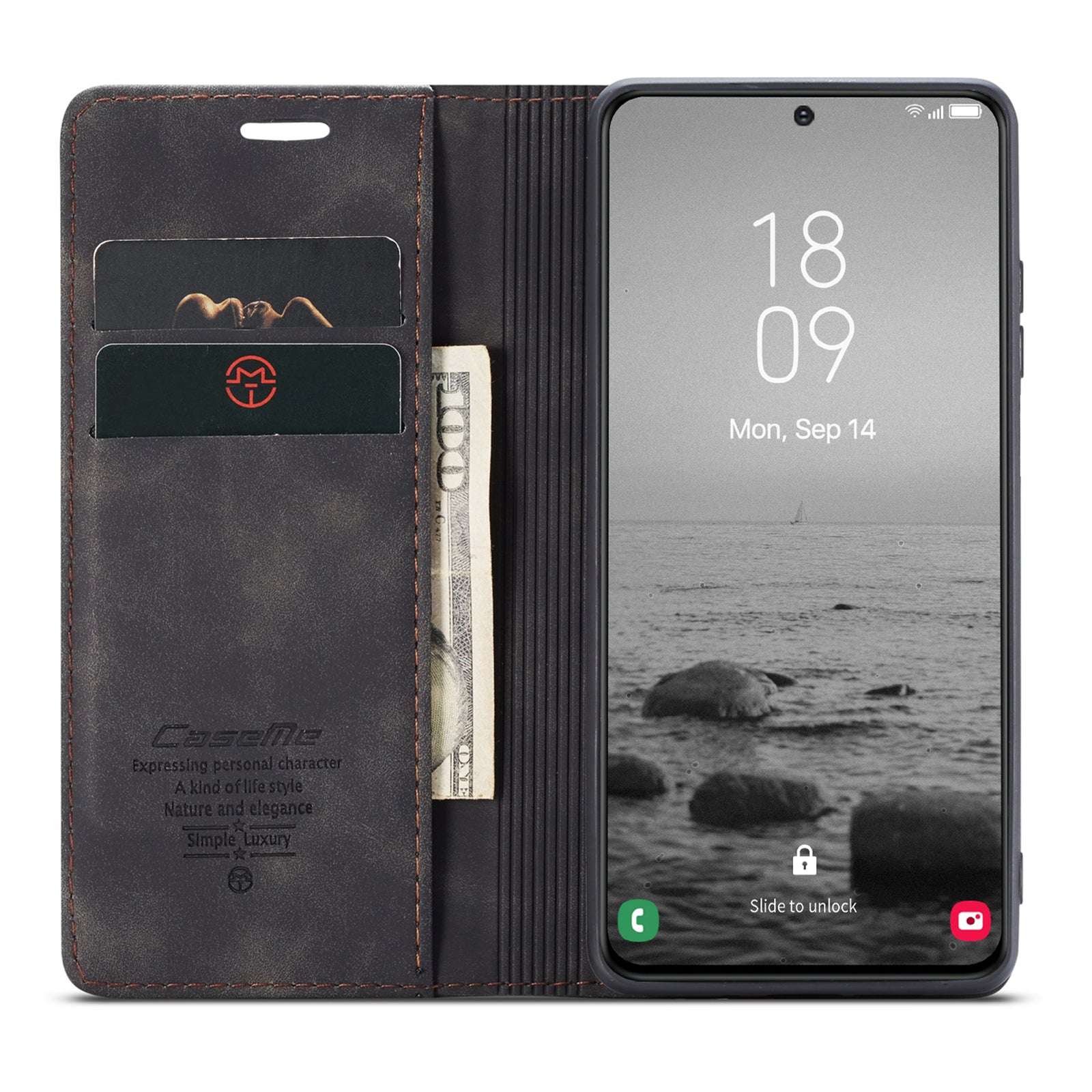 CASEME 013 Series For Samsung Galaxy S23 Stand Function PU Leather Wallet Case Full Protection Magnetic Auto-absorbed Phone Case CASEME 013 Series For Samsung Galaxy S23 Stand Function PU Leather Wallet Case Full Protection Magnetic Auto-absorbed Phone Case